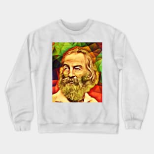 Walt Whitman Snow Portrait | Walt Whitman Artwork 10 Crewneck Sweatshirt